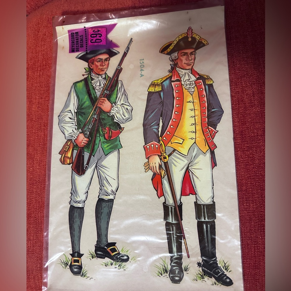 Vintage Meyercord Decals - revolutionary war soldiers